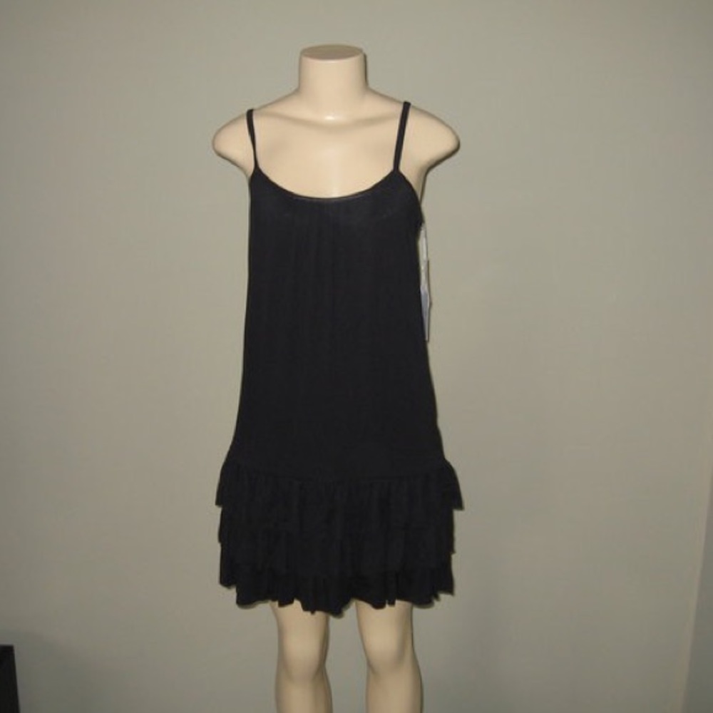 Kenzie black jersey ruffle dress